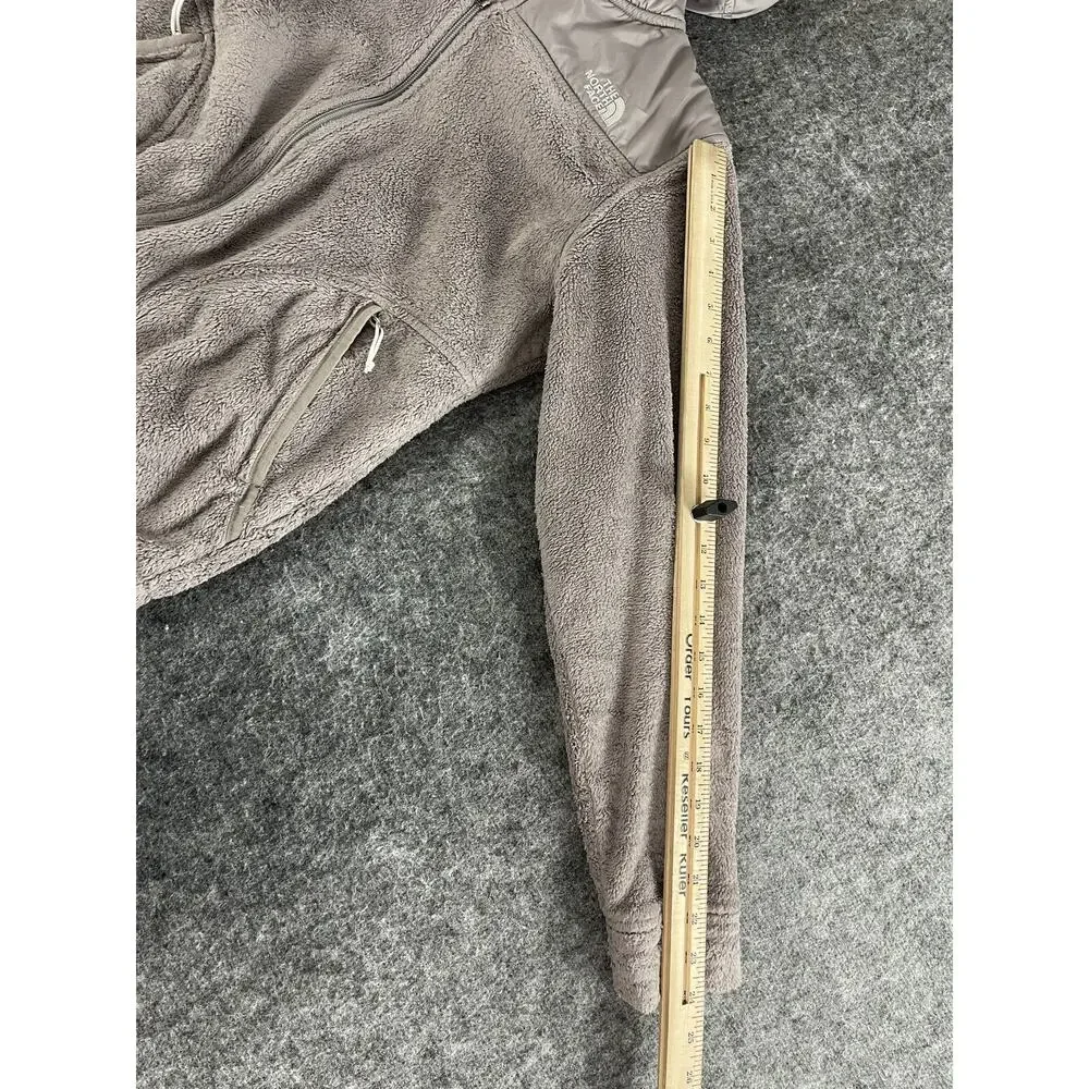 The North Face Jacket Womens Medium Gray Hooded Fleece Full Zip Pockets N19